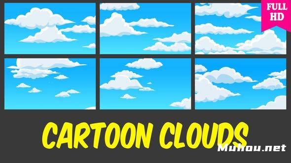 卡通云多动漫风格云层高清视频素材插图
