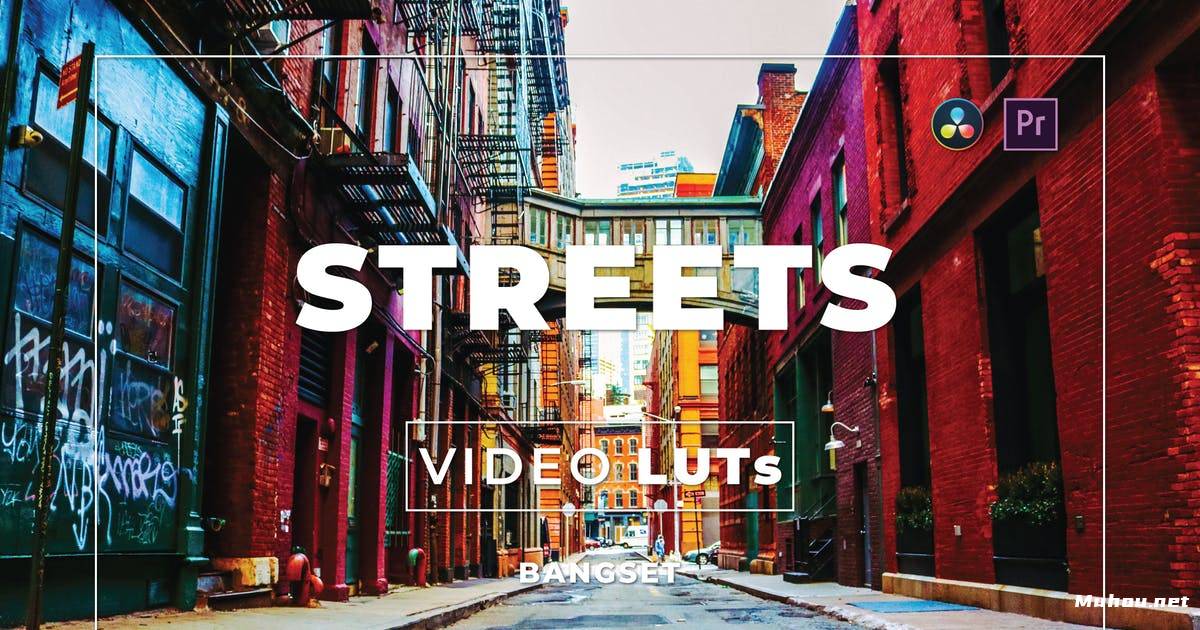 Luts视频预设-Bangset Streets城市街道复古美学视频调色滤镜LUTsBangset Streets Video LUTs插图