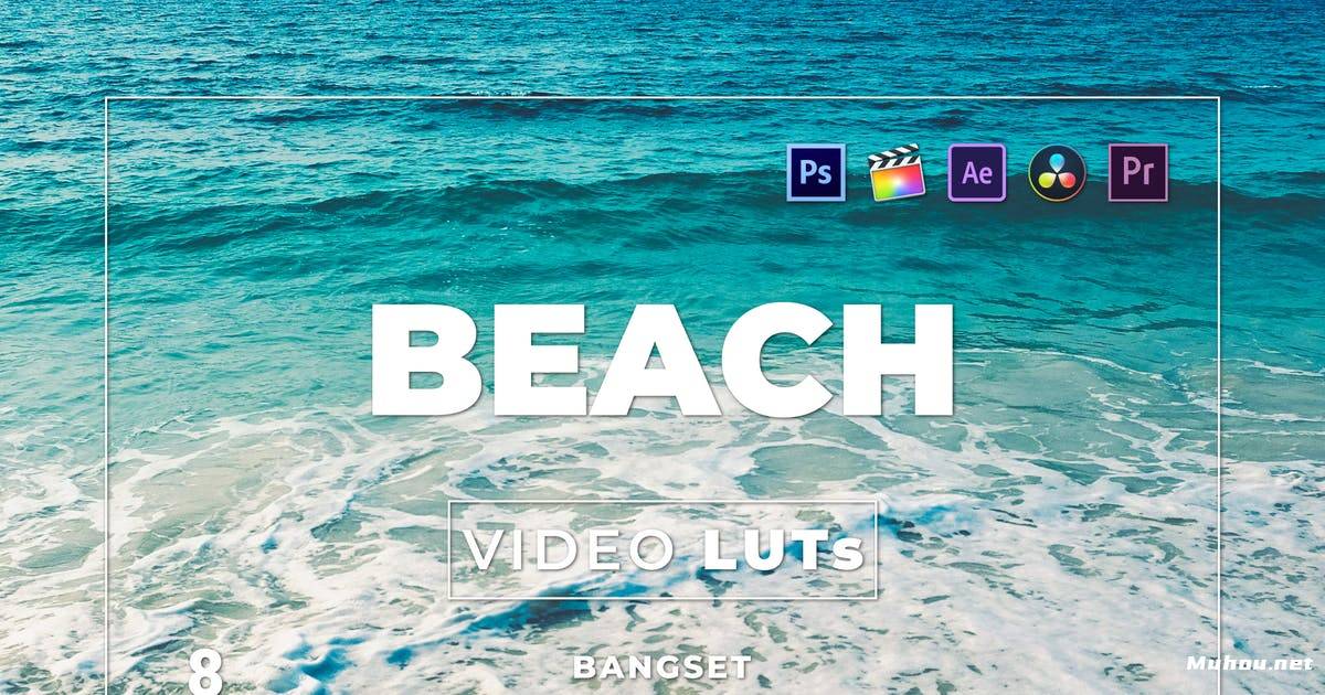 Luts视频预设-邦塞特海滩海水自然调色滤镜5组LUTsBangset Beach Pack 8 Video LUTs插图