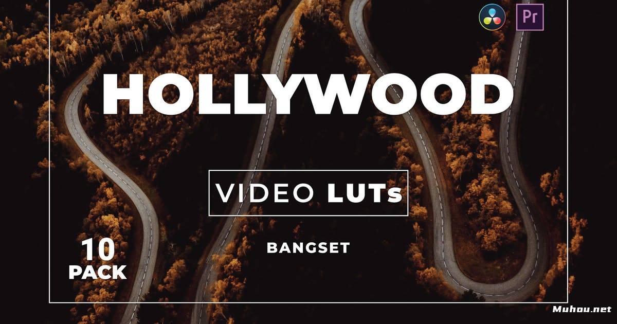 Luts调色预设-好莱坞航拍10个视频调色滤镜LUTsBangset Hollywood Pack 10 Video LUTs