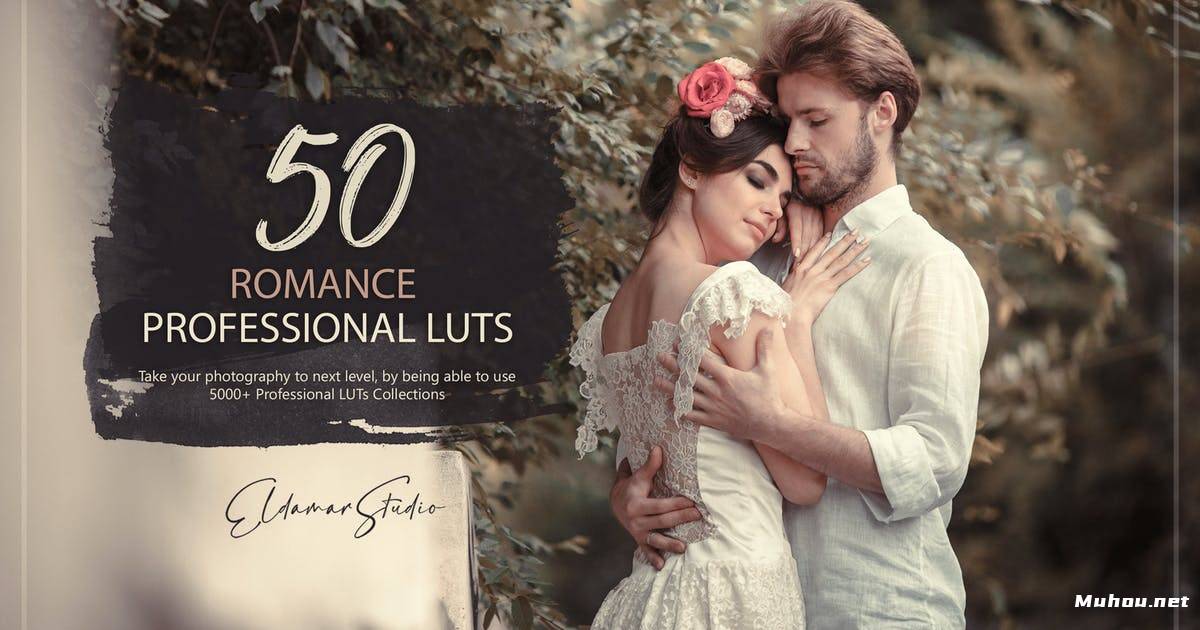 Luts调色预设-50个浪漫卢茨婚礼浪漫调色滤镜50 Romance LUTs Pack插图
