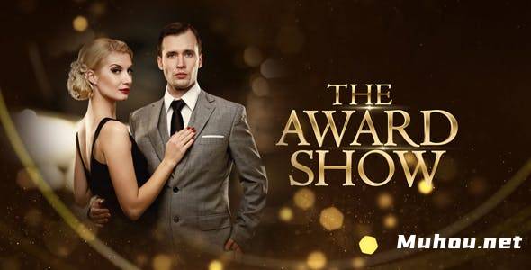 金色光斑粒子颁奖典礼企业晚会活动开场片头动画AE视频模板素材 Awards Show