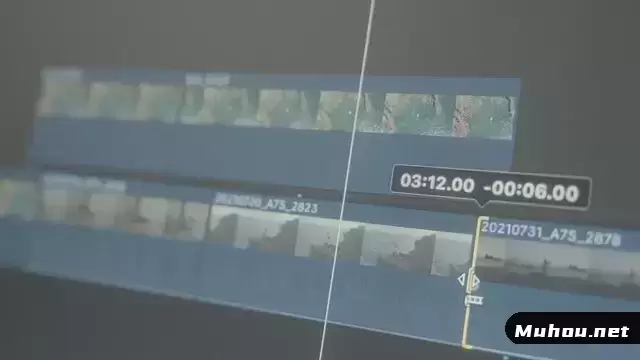 屏幕上显示了视频切割过程视频素材插图