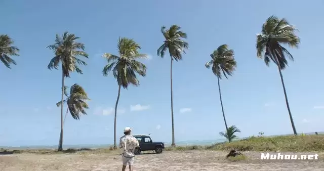 男子在海滩拍照视频素材