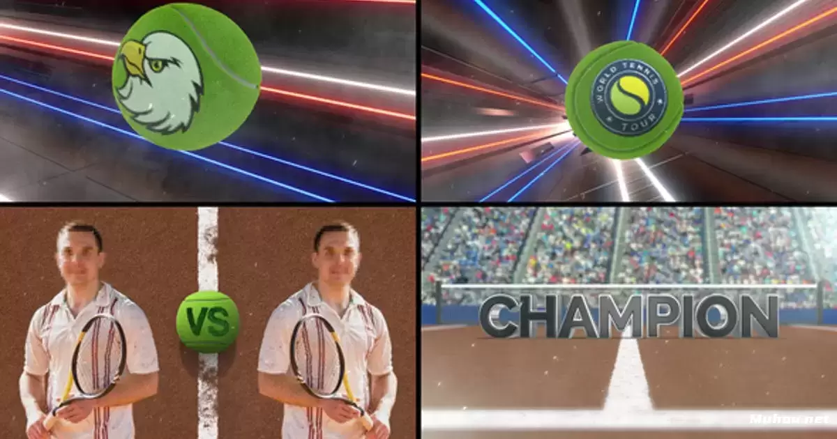 缩略图网球标志体育运动商家logo显露AE模版Tennis Logo Reveal
