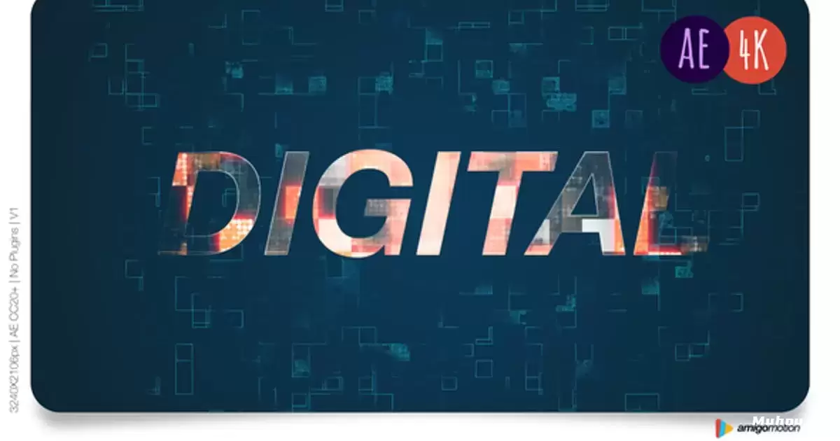数字史诗logo标志揭示AE模版Digital Epic – Logo Reveal