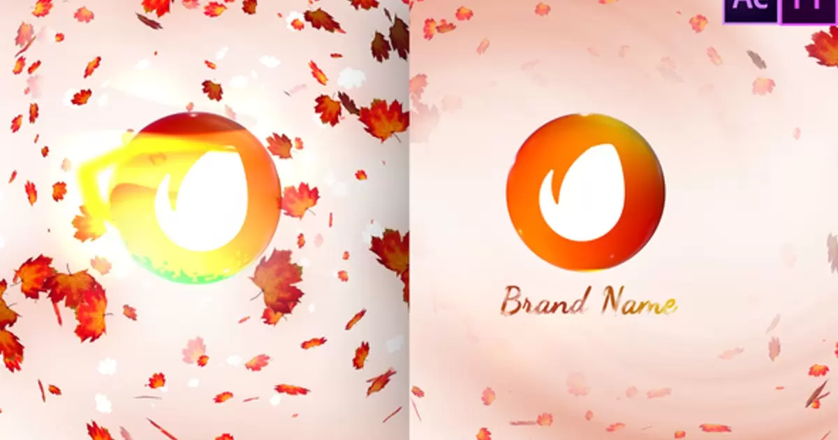 缩略图秋季树叶飞舞logo标志显露AE模版Autumn Logo Reveal