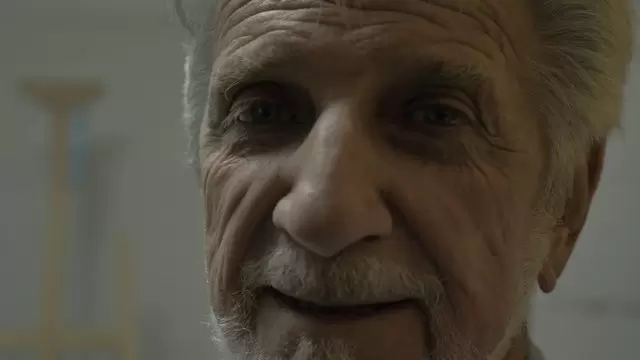 老人的脸部特写镜头视频素材