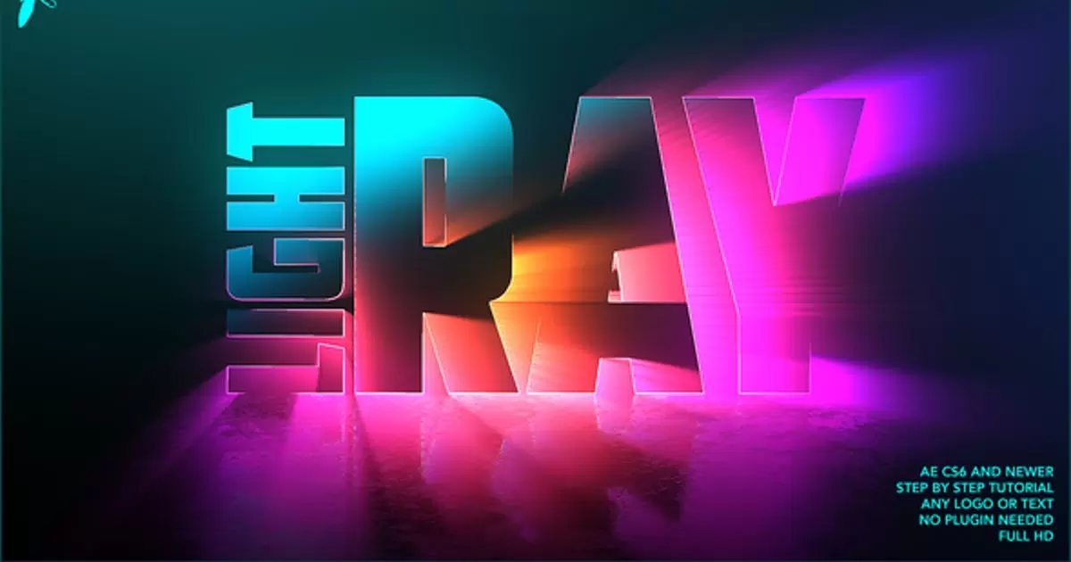 彩色光线追踪扫光logo标志AE模版Light Ray Logo