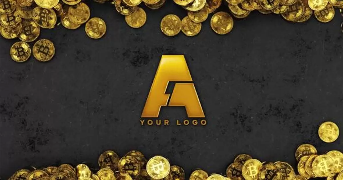 比特币金币logo标志揭示AE模版Bitcoin logo reveal