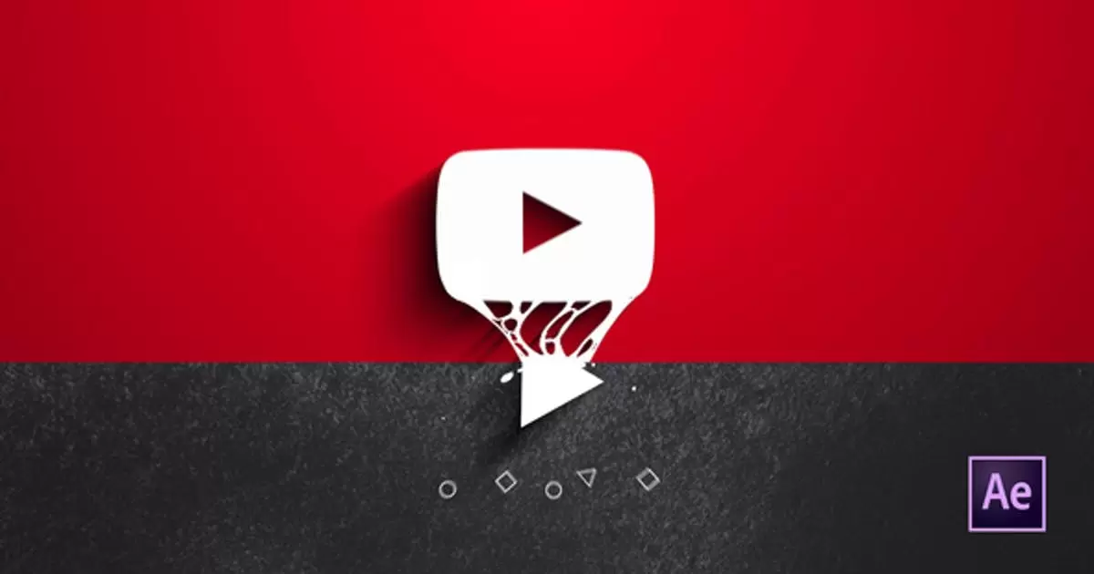 Youtube简单液体标志AE模版Youtube Minimal Liquid Logo