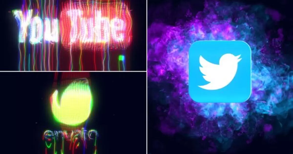 CRT故障标志显示AE模版CRT Glitch Logo Reveal