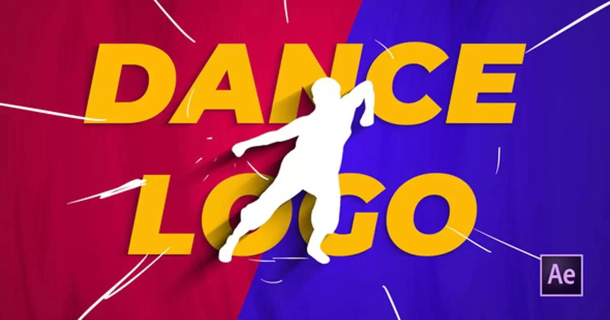 缩略图舞蹈体育运动片头logo简介AE模版Dance Logo Intro