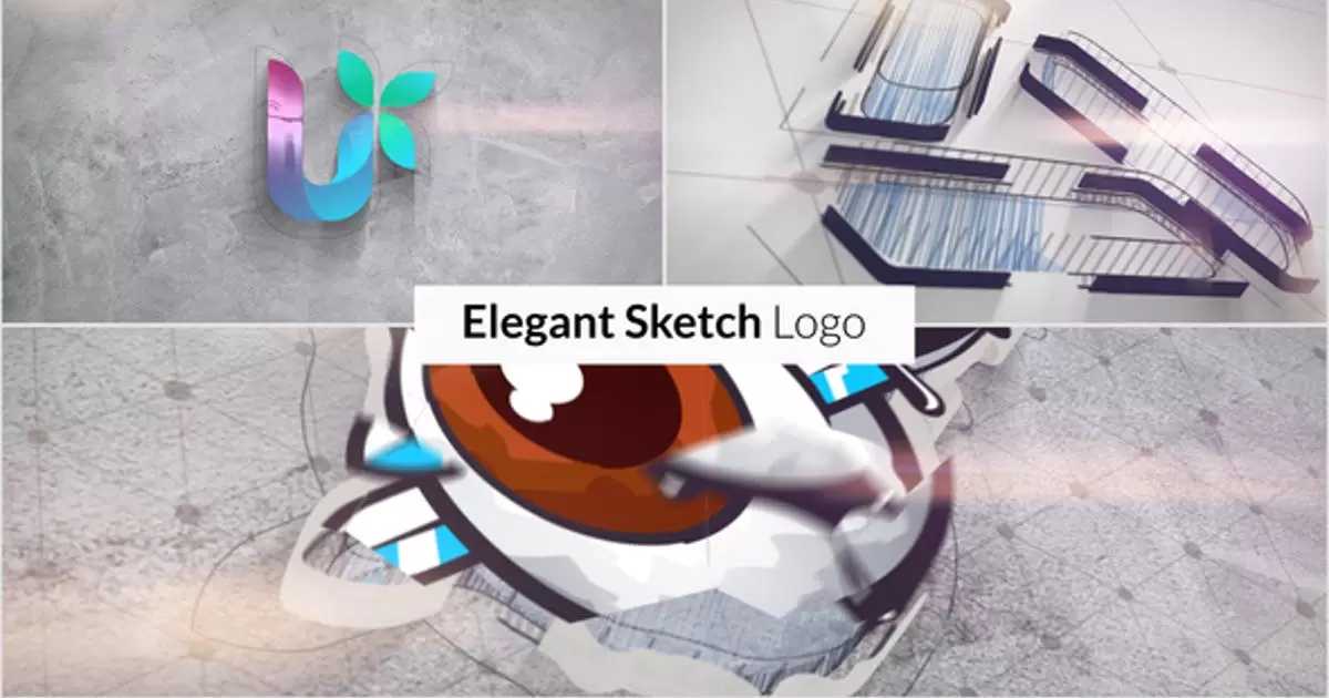 缩略图优雅的素描设计师logo标志揭示AE模版Elegant Sketch Logo Reveal