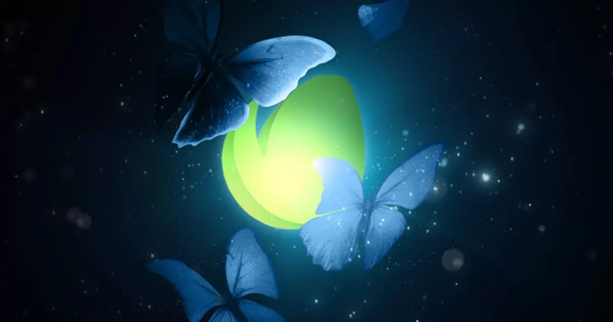 黑暗中的蝴蝶飞舞logo标志AE模版Butterflies in the Dark