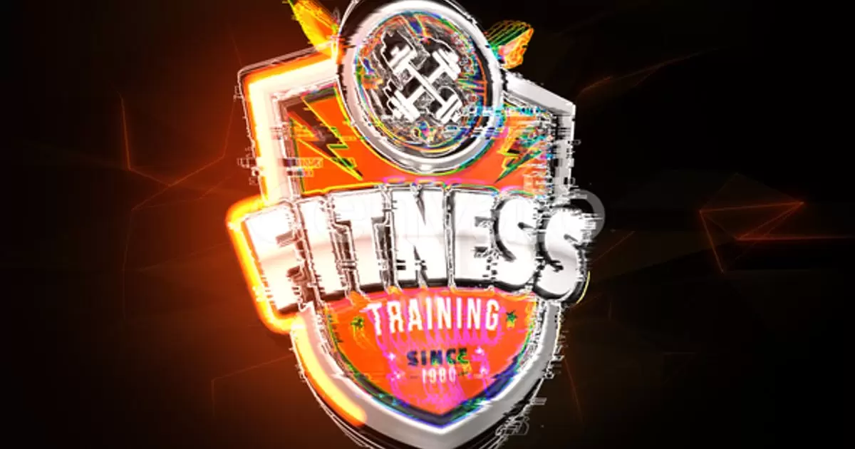 闪闪发光的发光logo徽标显示AE模版Glitchy Glowing Logo Reveal 2