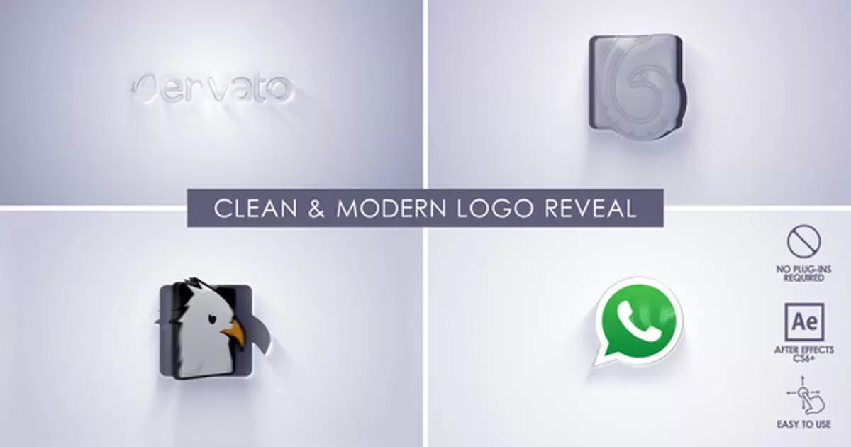 干净现代的logo标志揭示AE模版Clean & Modern Logo Reveal