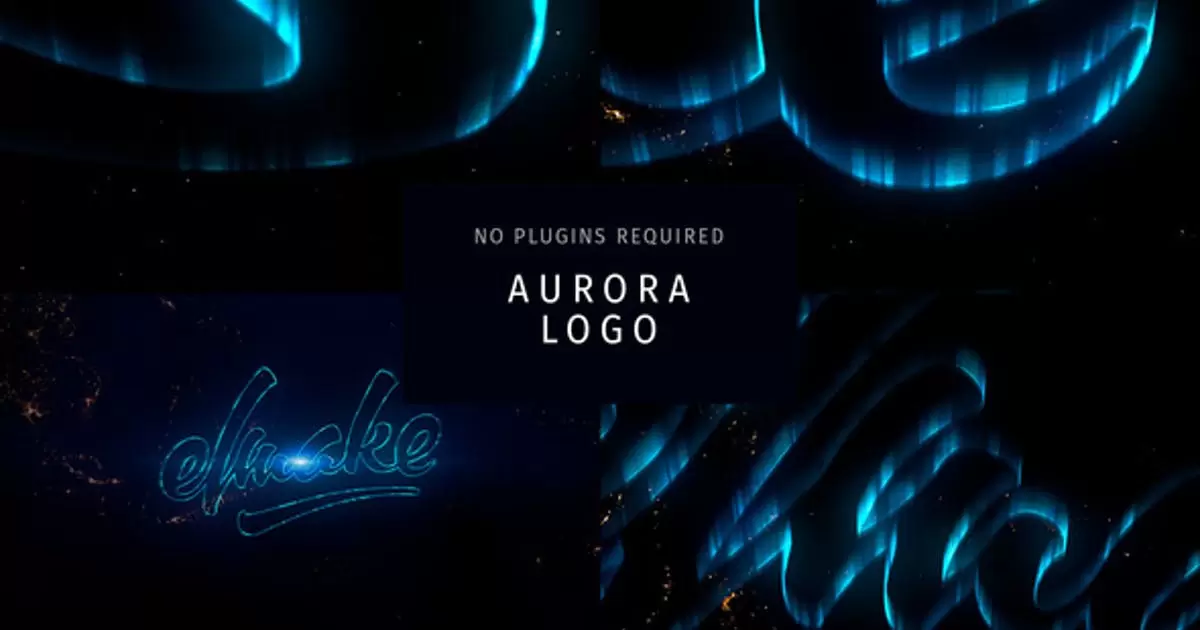 极光抽象艺术logo标志AE模版Aurora Logo
