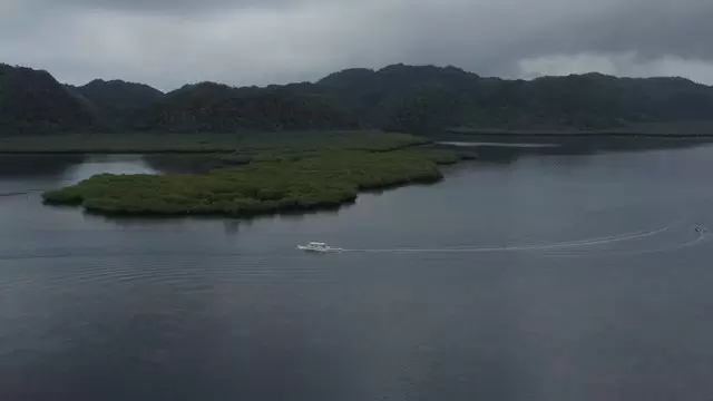 湖上的帆船航拍视频素材
