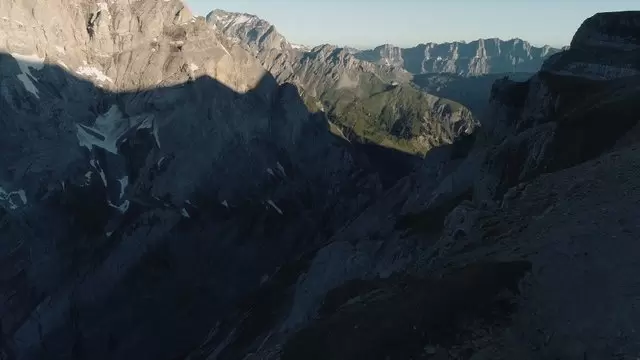爬山山顶景观航拍视频素材