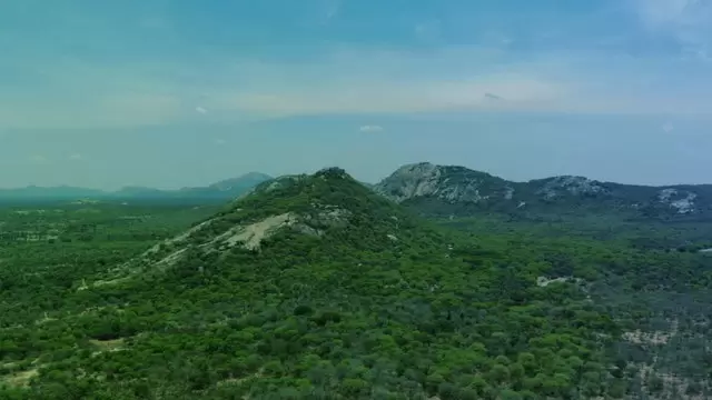 一座绿色的山航拍视频素材