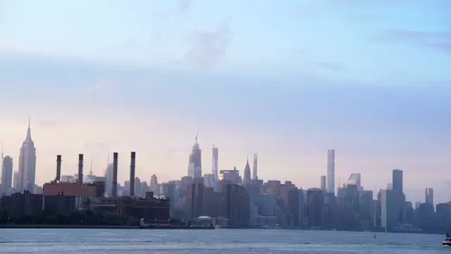 曼哈顿上空的飞机航拍视频素材