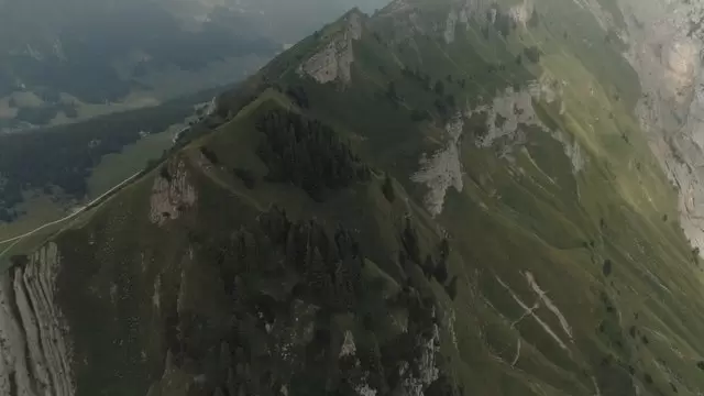 缩略图被草覆盖的山顶航拍视频素材