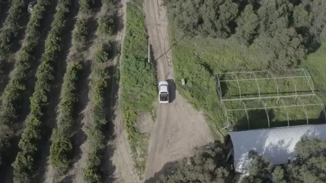 葡萄园里的汽车航拍视频素材