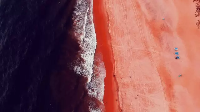 坎多林红色海滩航拍视频素材