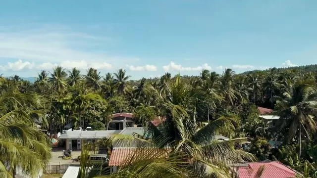 无人机乡村度假村航拍视频素材