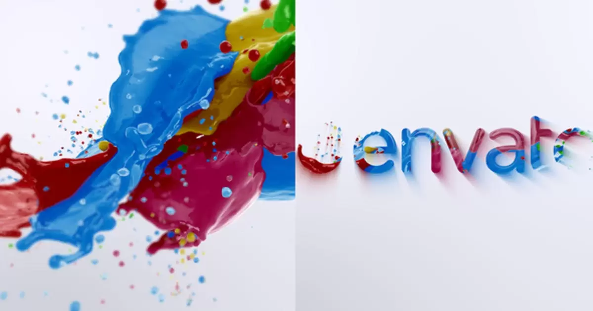 液体油漆飞溅logo标志2AE模版Liquid Paint Splash Logo 2