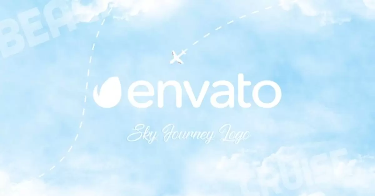 天空之旅云朵logo标志AE模版Sky Journey Logo