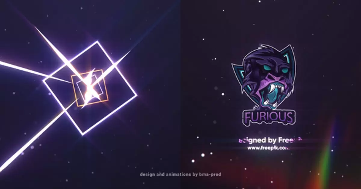 浅色条纹logo标志揭示AE模版Light Streaks Logo Reveals