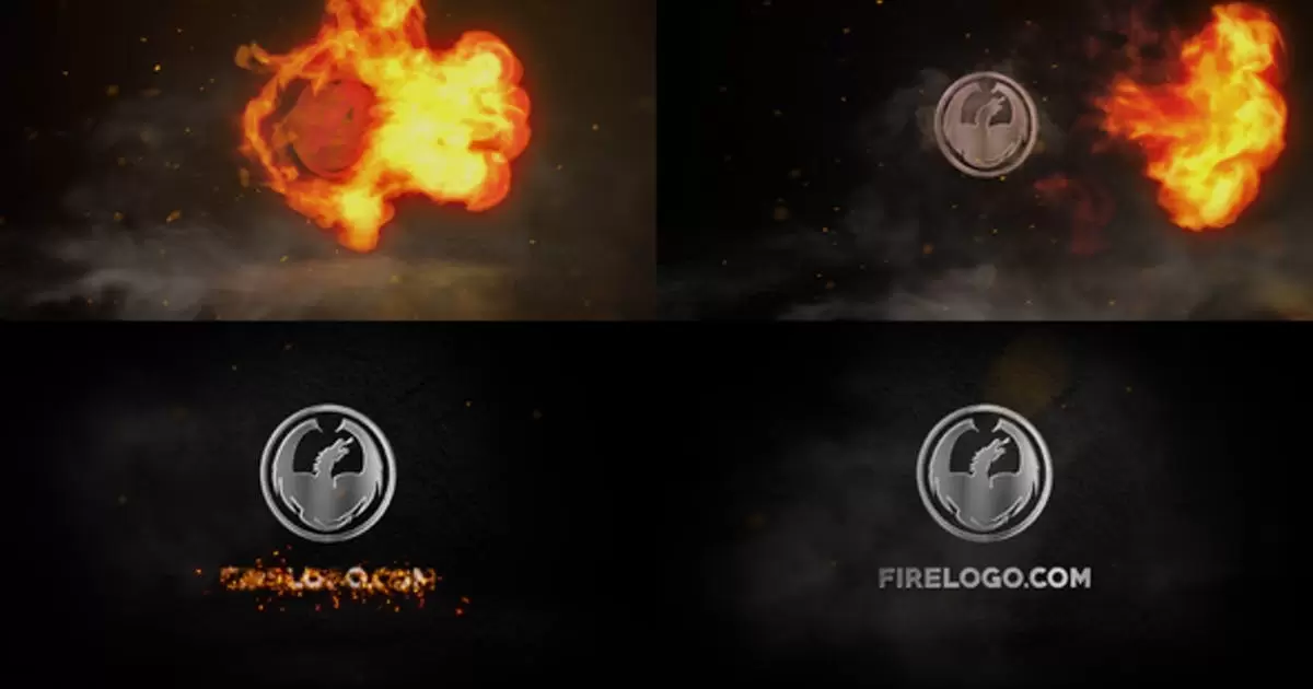 火焰燃烧logo镀铬标志AE模版Fire And Chrome Logo | After Effects