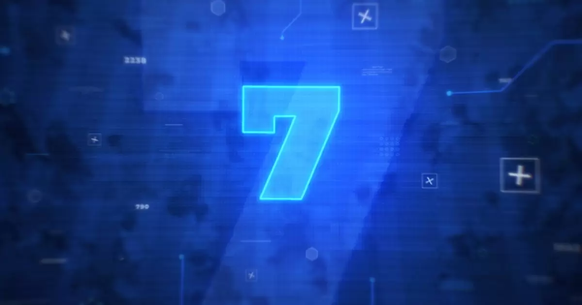 数字倒计时蓝色科技感介绍AE模版Digital Countdown Intro
