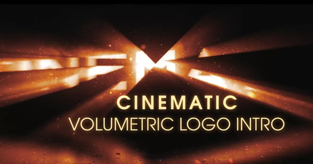 电影光线透过logo标志介绍AE模版Cinematic Volumetric Logo Intro
