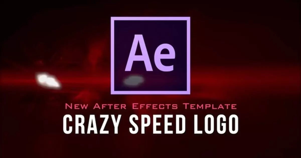 缩略图疯狂速度粒子碰撞logo标志AE模版Crazy Speed Logo