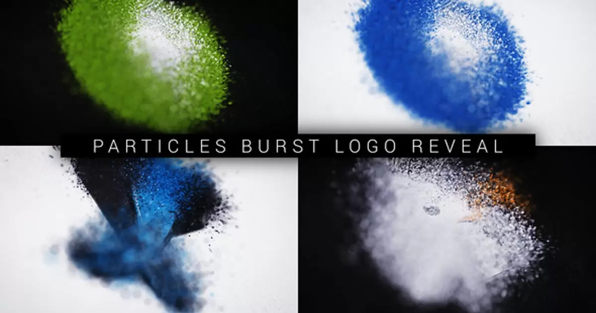 粒子爆破logo标志AE模版Particles Burst Logo