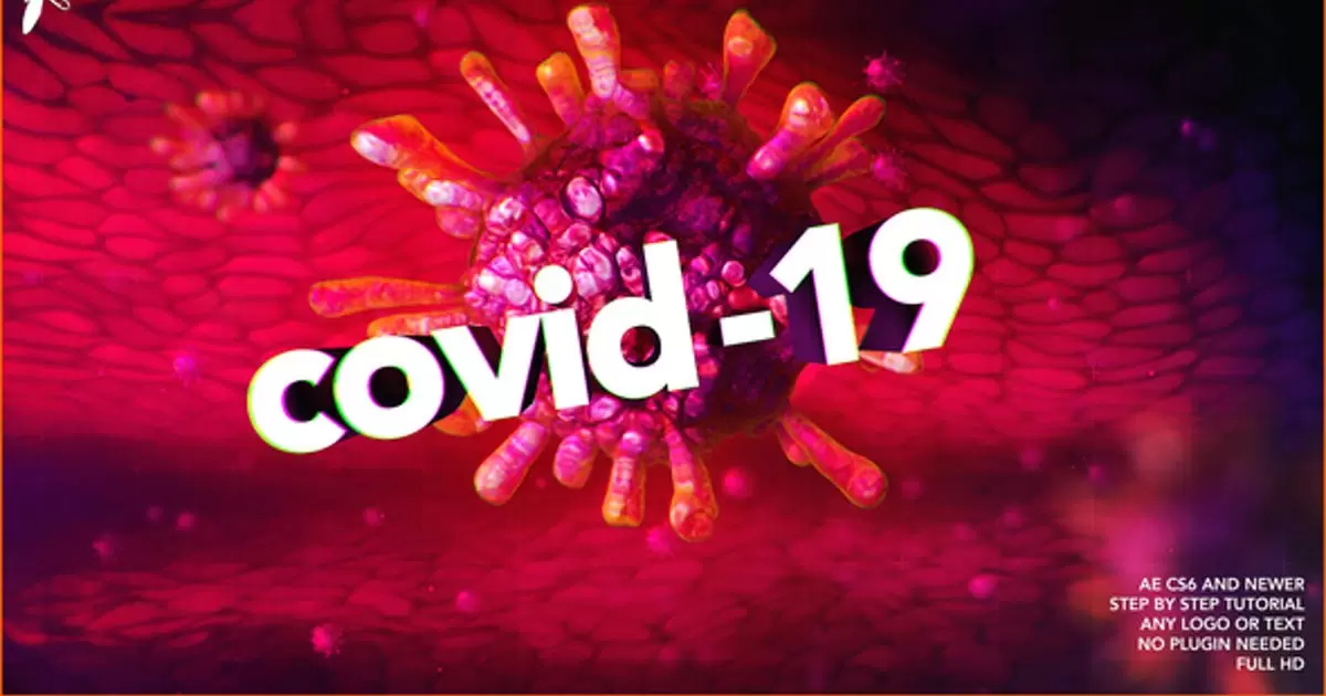 缩略图新型冠状病毒肺炎logo标志AE模版Covid-19 Logo