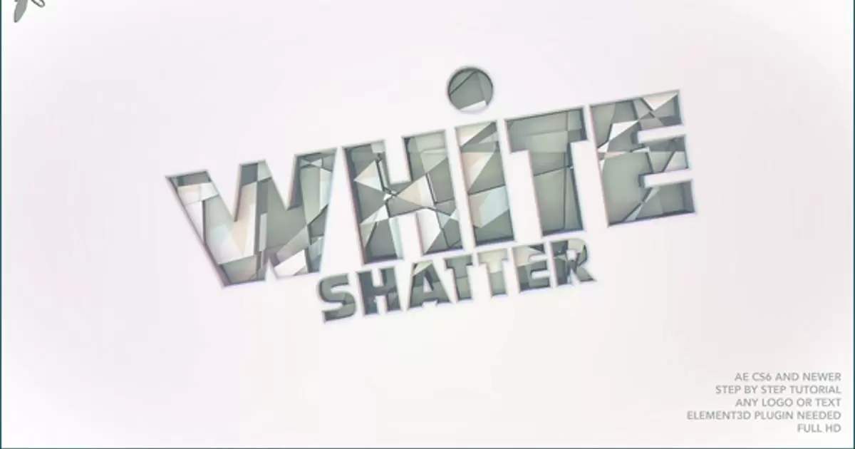 白色碎裂文字logo标志AE模版White Shatter Logo