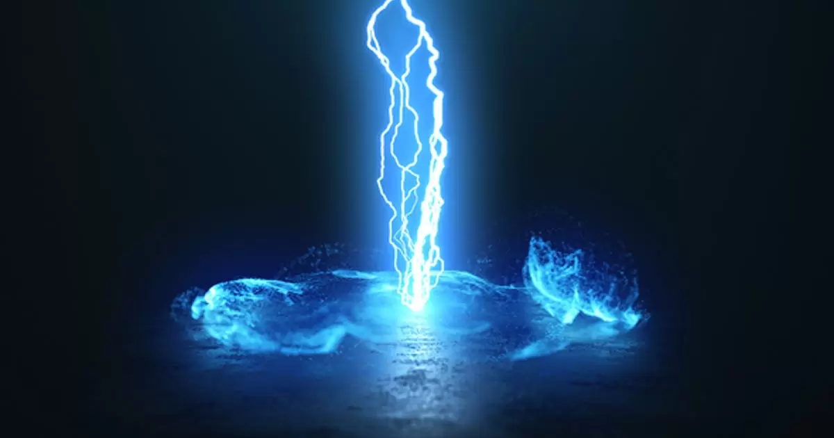 涡流闪电雷击logo爆炸标志AE模版Vortex Lightning Explosion Logo