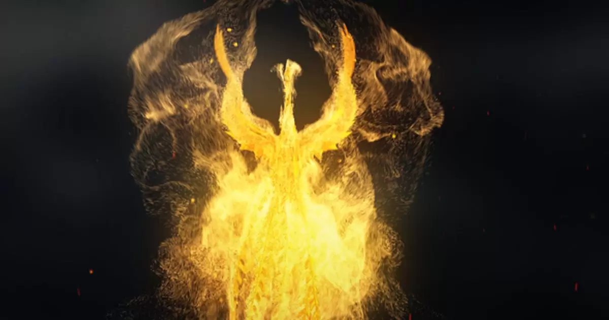 飞凤凰火焰燃烧logo标志显露AE模版Flying Phoenix Logo Reveal