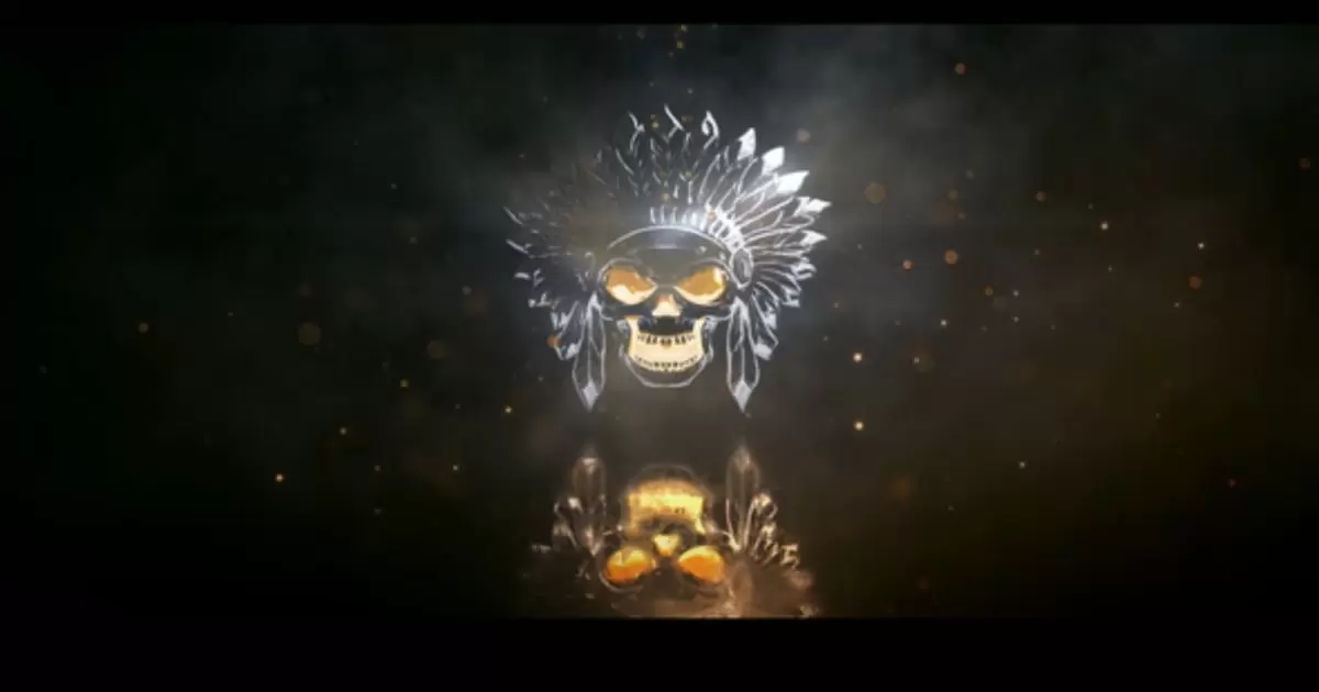 金属发光标志粒子飘散logo AE模版Metallic Light Logo Reveal