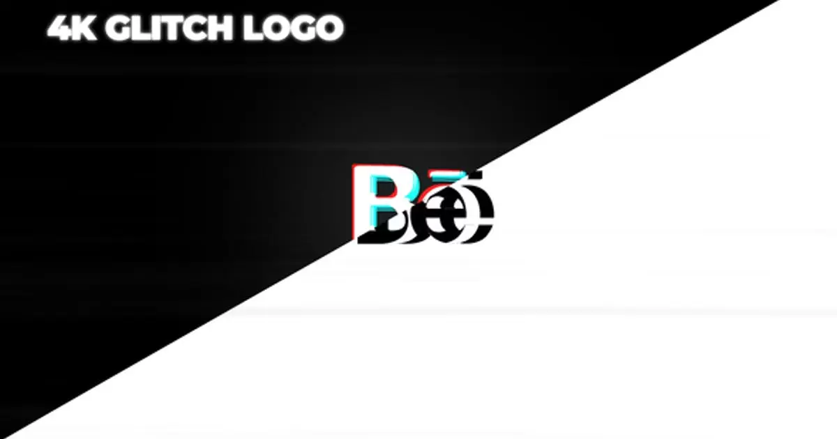 简单rgb颜色扩散logo标志AE模版Minimal Glitch Logo
