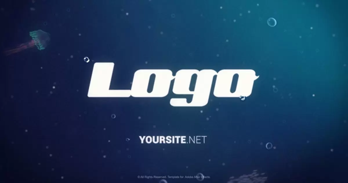 水下泡沫logo标志AE模版Underwater Logo