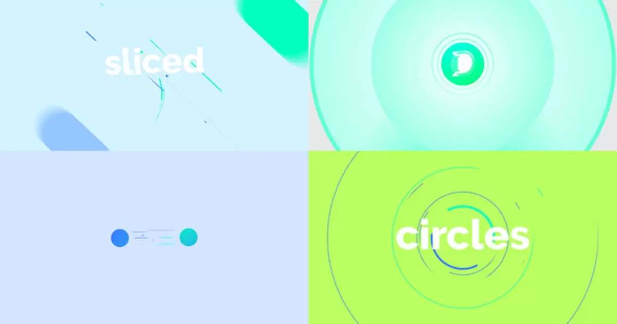 圆形切片mg动画logo标志显示AE模版Circle Slice Logo Reveal
