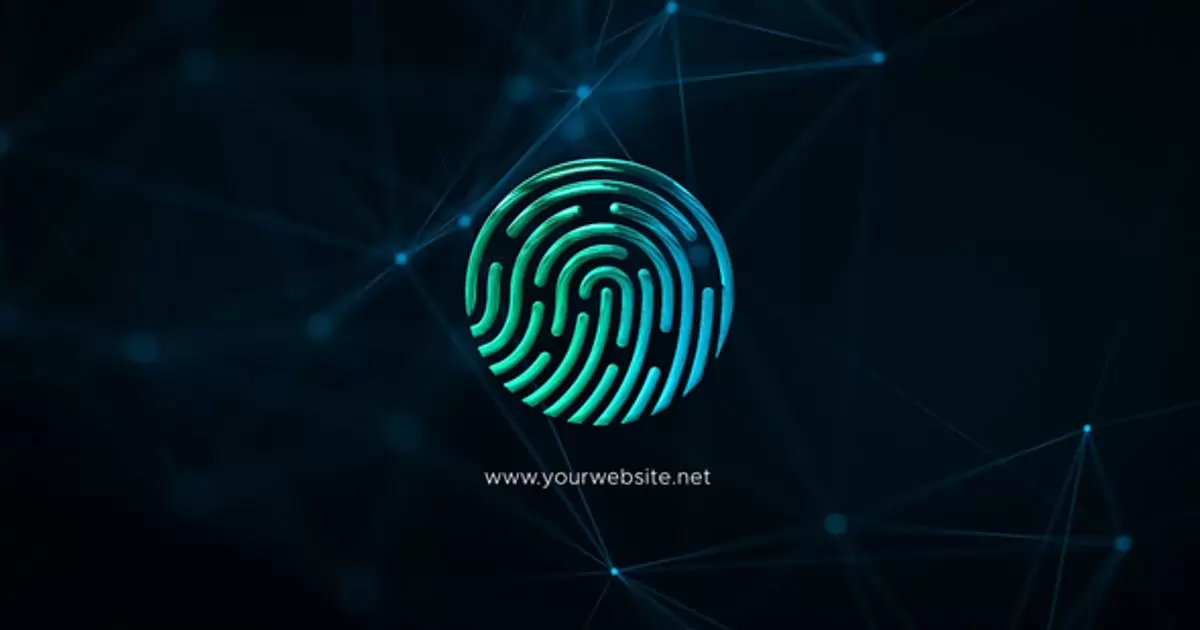 数字矩阵高科技指纹logo标志AE模版Digital Matrix Logo