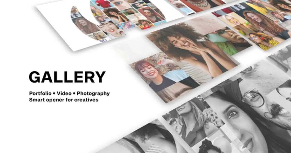 照片和视频标志汇聚logo揭示AE模版Gallery – Photo And Video Logo Reveal
