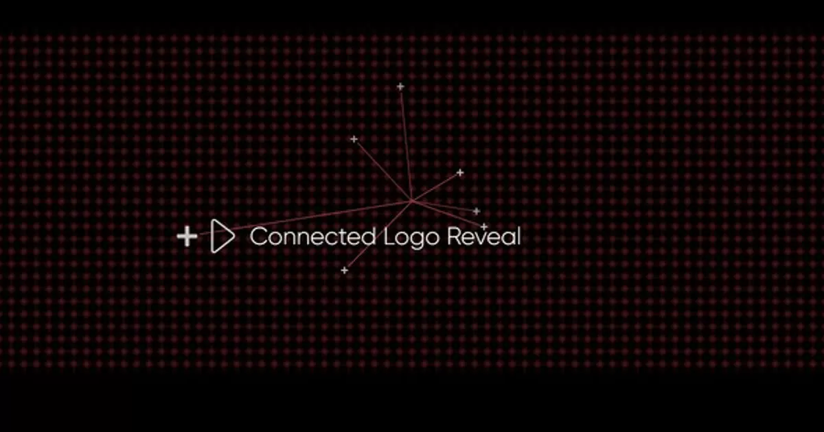 线条网络连接标志显示AE模版Connected Logo Reveal