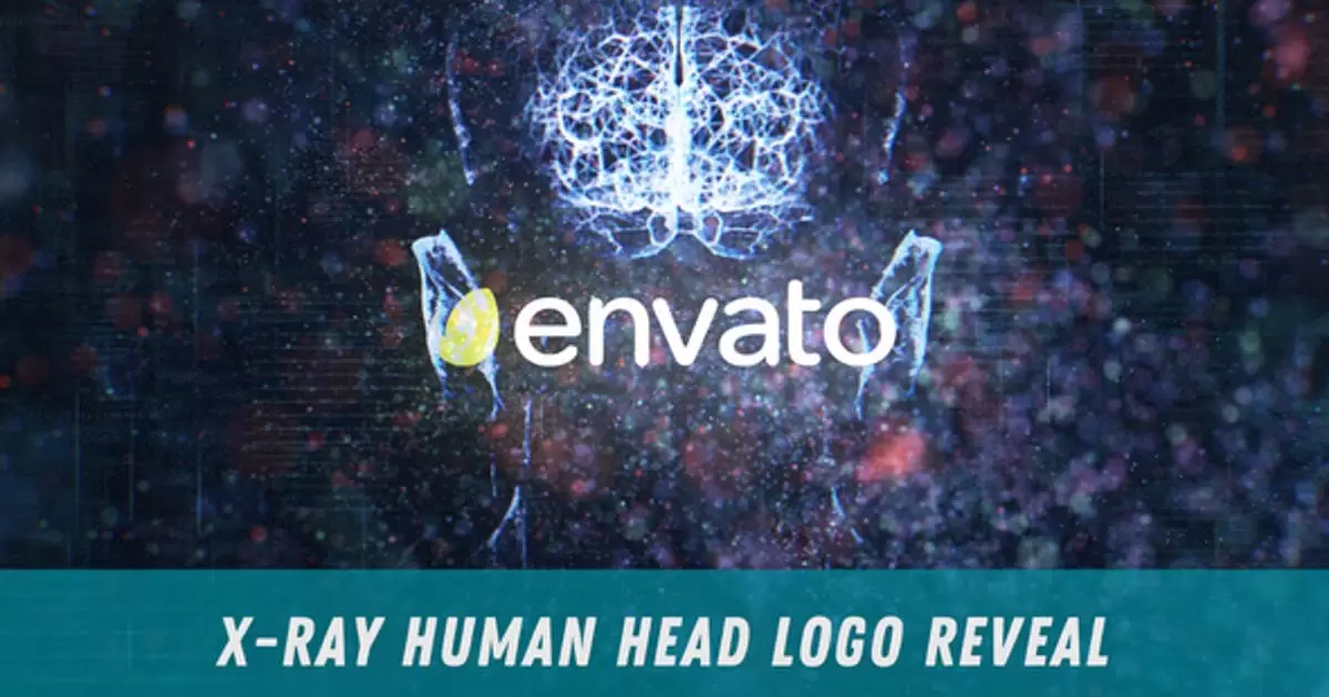 X光人头医疗科技logo标志显露AE模版X-Ray Human Head Logo Reveal